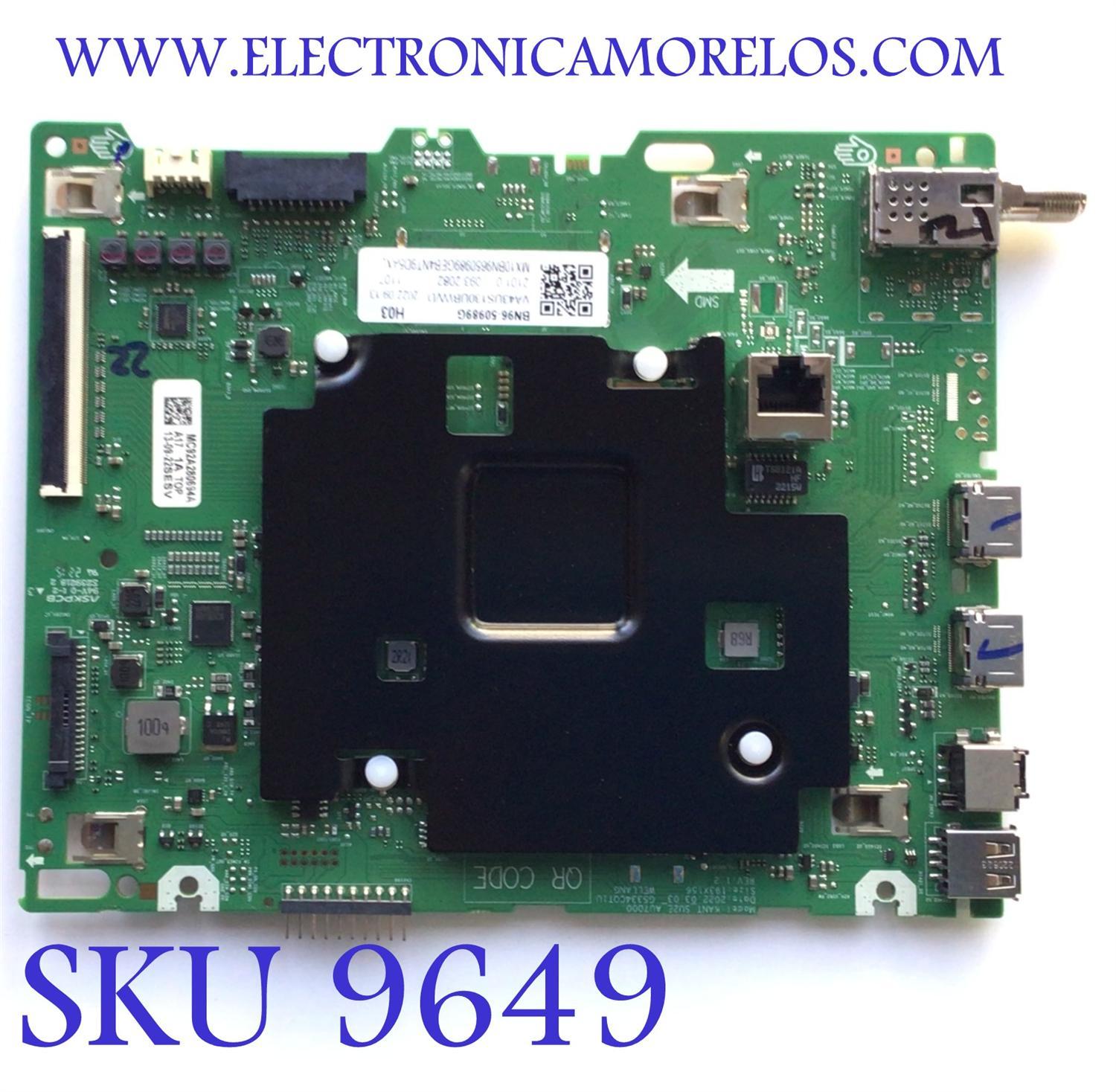 MAIN PARA TV SAMSUNG / NUMERO DE PARTE BN96-50989G / KANT_SU2E_AU7000 / MC92A280694A / BN9650989G / VA43US130UBWVD / PANEL CY-BT043HGEVDH / DISPLAY HV430QUB-F1C / MODELO UN43TU690TFXZA BE14	